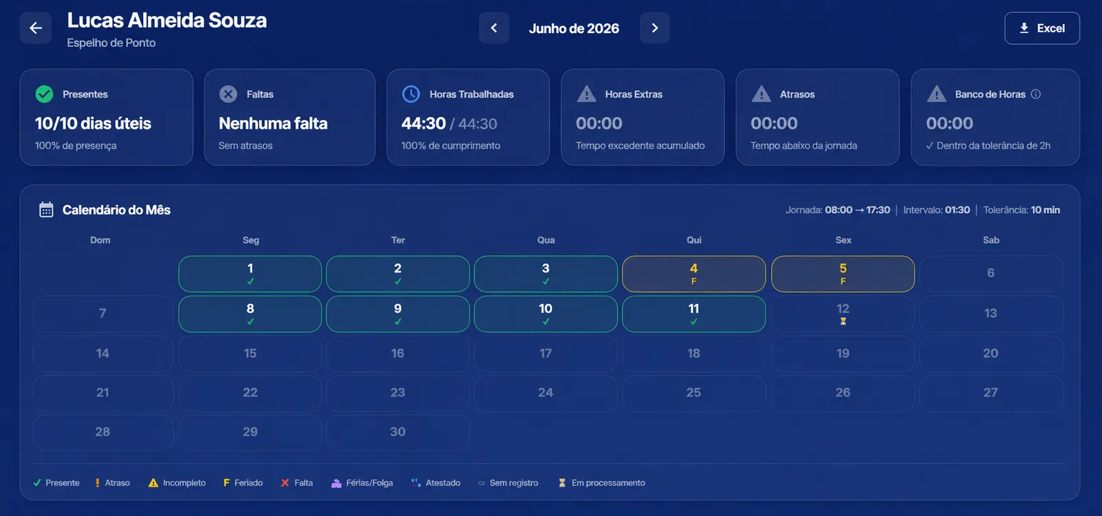 Espelho de ponto individual — REGISTRA.PONTO