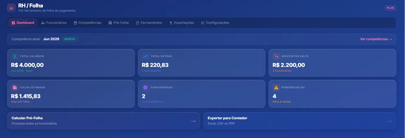 Módulo RH & Folha — REGISTRA.PONTO Plus